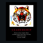 Motivational Leadership Pop Art Tiger Poster<br><div class="desc">Tiger Digital Artwork - Tiger Head Computer Animal Art - College Pop Art - Wild Big Cats Computer Images</div>