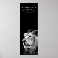 Motivational Leadership Quote Lion Black White