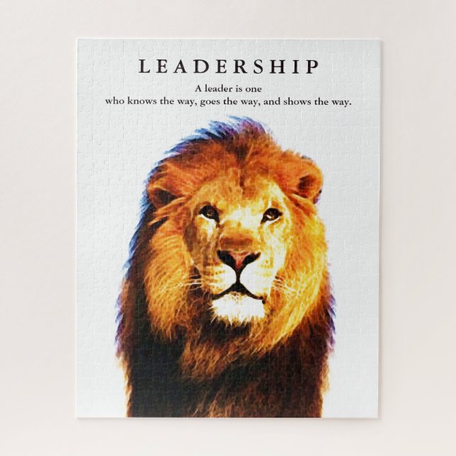 Motivational Leadership Quote Lion Jigsaw Puzzle (Vertical)