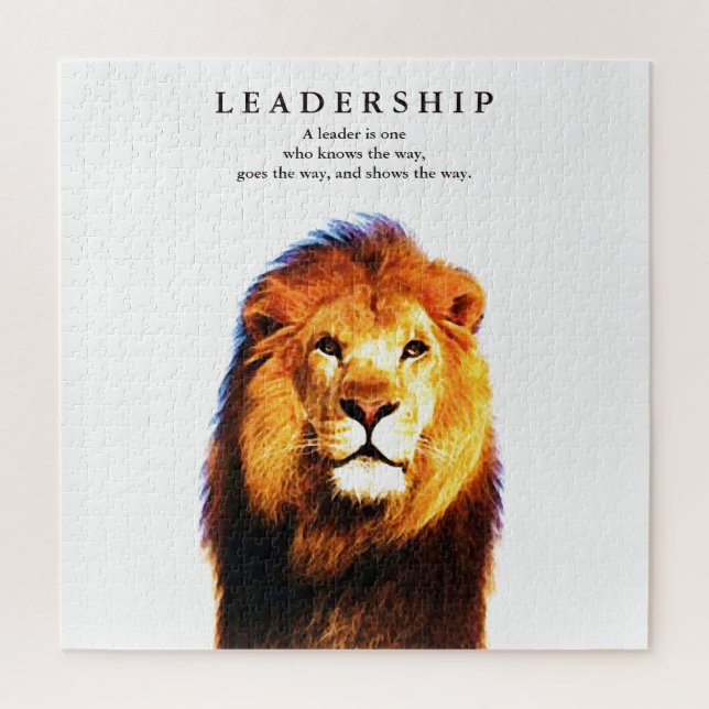 Motivational Leadership Quote Lion Jigsaw Puzzle (Vertical)