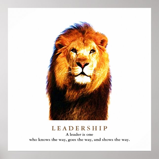 Motivational Leadership Quote Lion Pride Poster (Front)