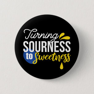 Motivational Lemon Quote From Sour to Sweet 2 Inch Round Button