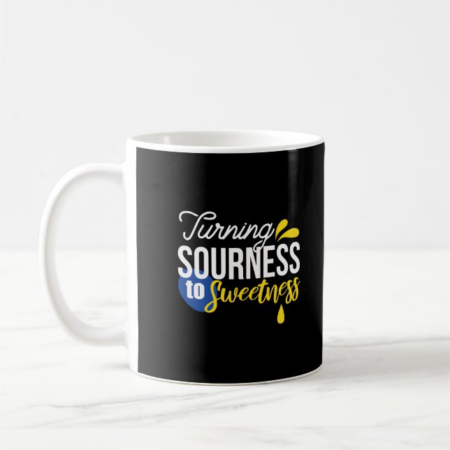 Motivational Lemon Quote From Sour to Sweet Coffee Mug (Left)