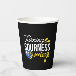 Motivational Lemon Quote From Sour to Sweet Paper Cups