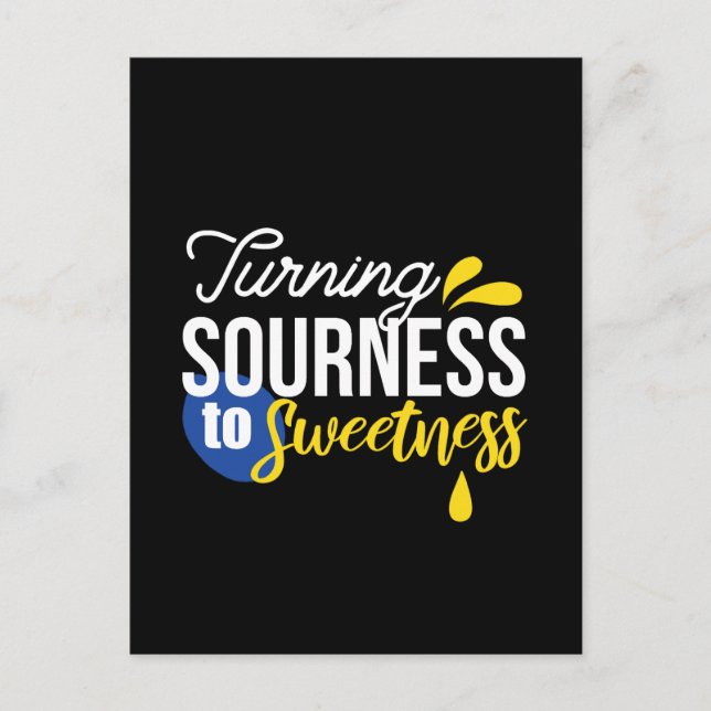 Motivational Lemon Quote From Sour to Sweet Postcard (Front)