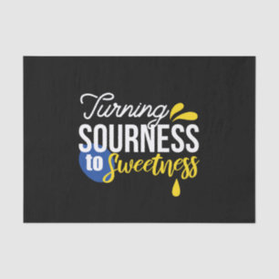 Motivational Lemon Quote From Sour to Sweet Tissue Paper