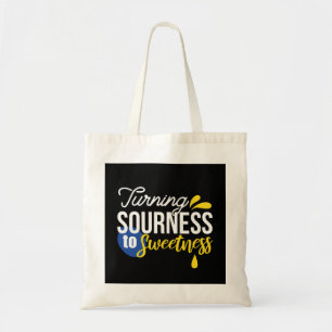 Motivational Lemon Quote From Sour to Sweet Tote Bag