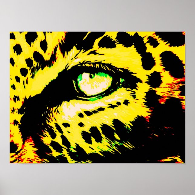 Motivational Leopard Eye Yellow Colour Poster (Front)