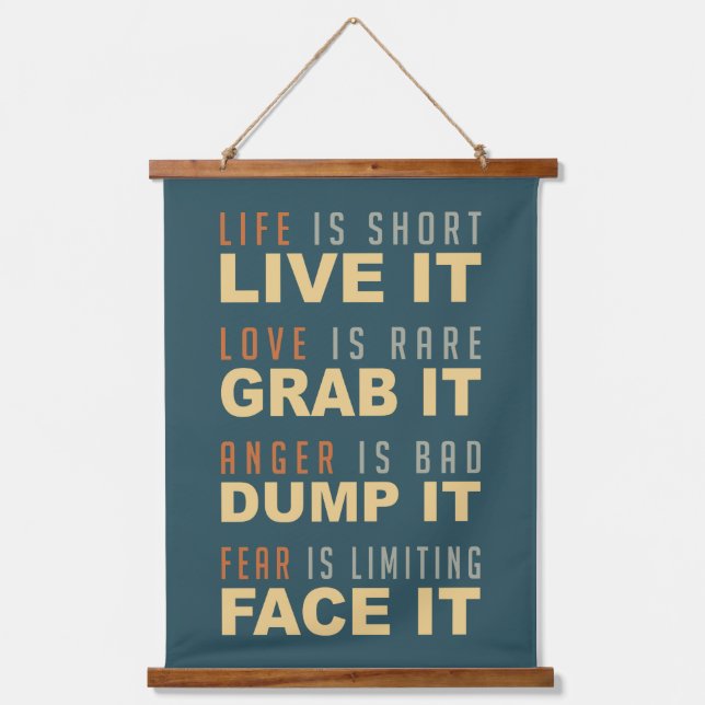 Motivational Life Advice Hanging Tapestry (Front)