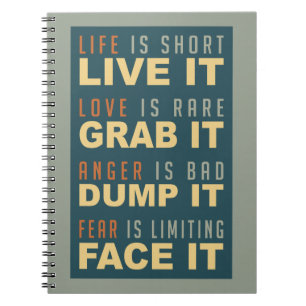 Motivational Life Advice notebook