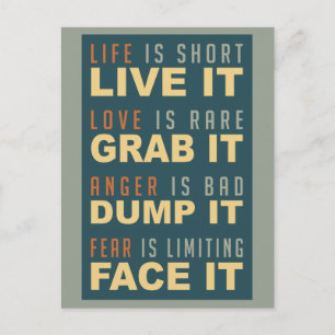 Motivational Life Advice postcard