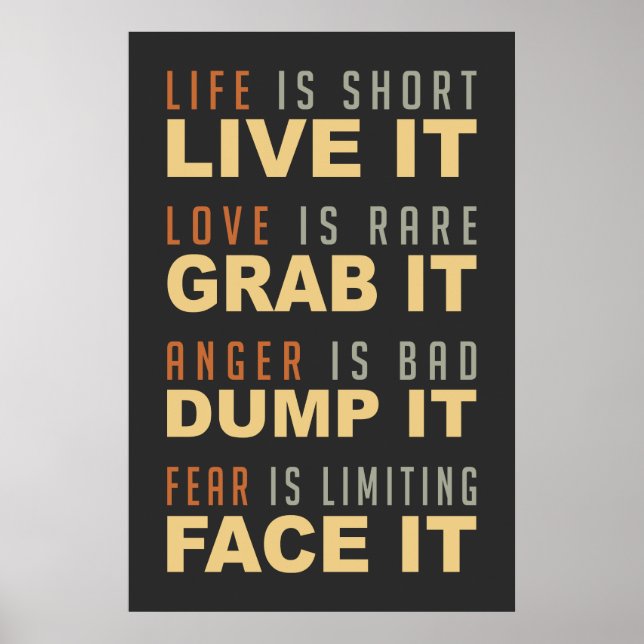 Motivational Life Advice poster (Front)