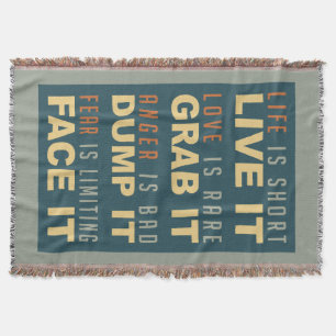 Motivational Life Advice throw blanket