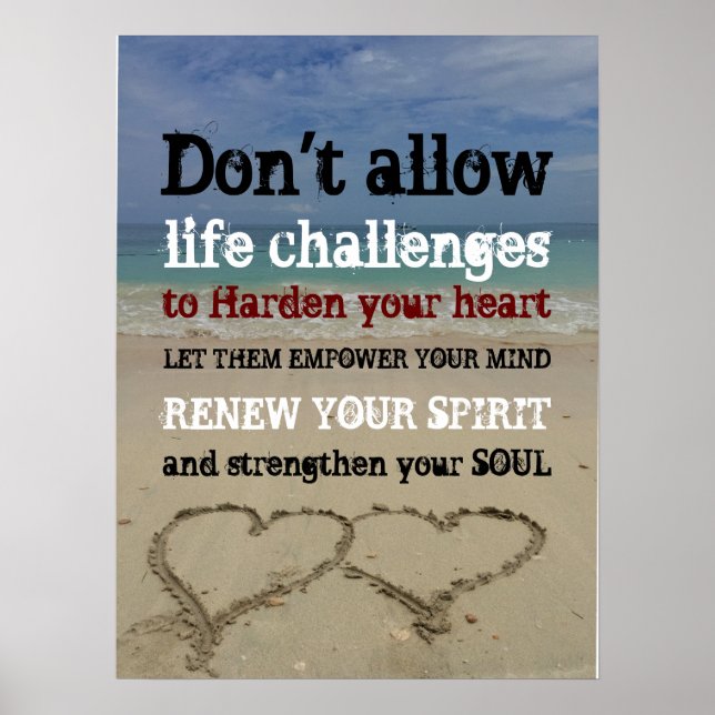Motivational Life And Challenges Quote Poster (Front)
