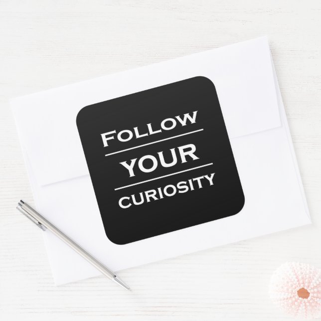 Motivational life quotes square sticker (Envelope)