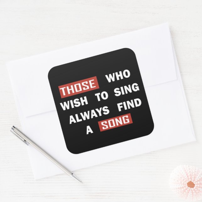 Motivational life quotes square sticker (Envelope)