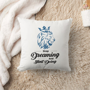 Motivational Lion Quote Pillow 