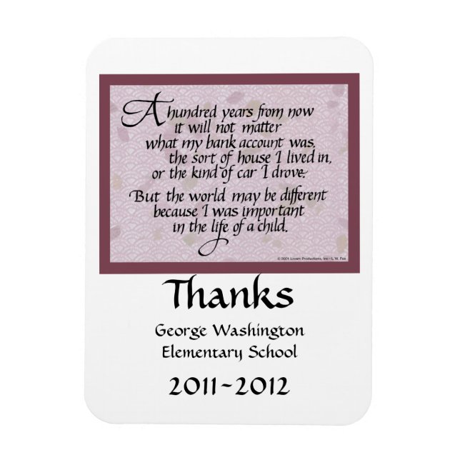 Motivational Magnet For Teachers And Others (Vertical)