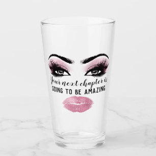 Motivational  Makeup Lashes Blogger Pink Kiss Glass