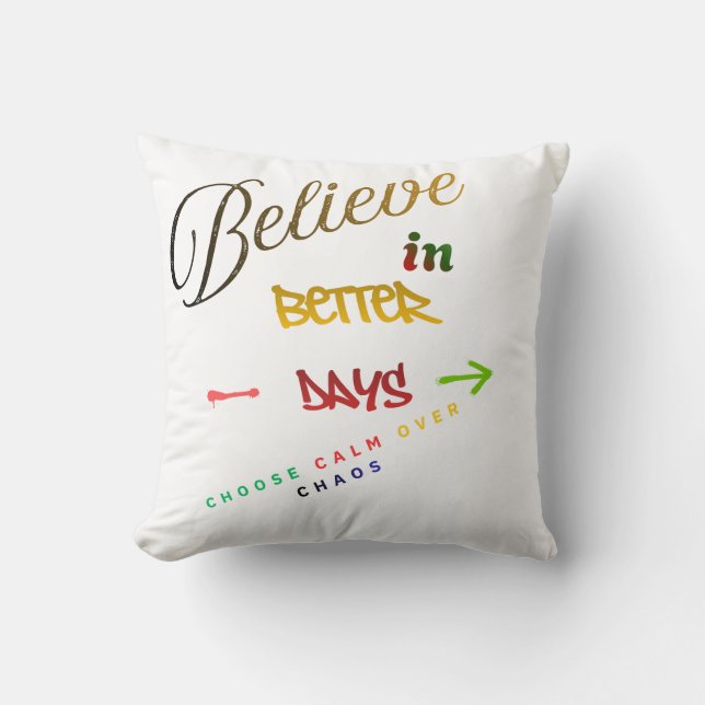 Motivational Minimalist Modern Text Design Throw Pillow (Front)