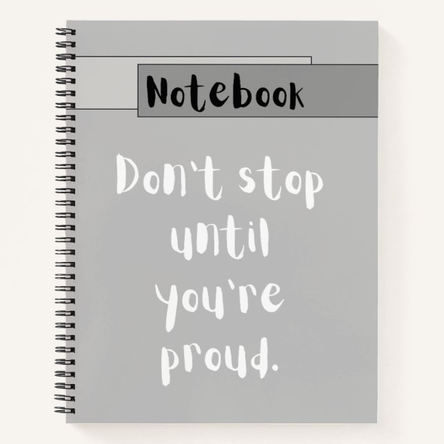 Motivational Minimalist Printable Spiral Notebook (Front)