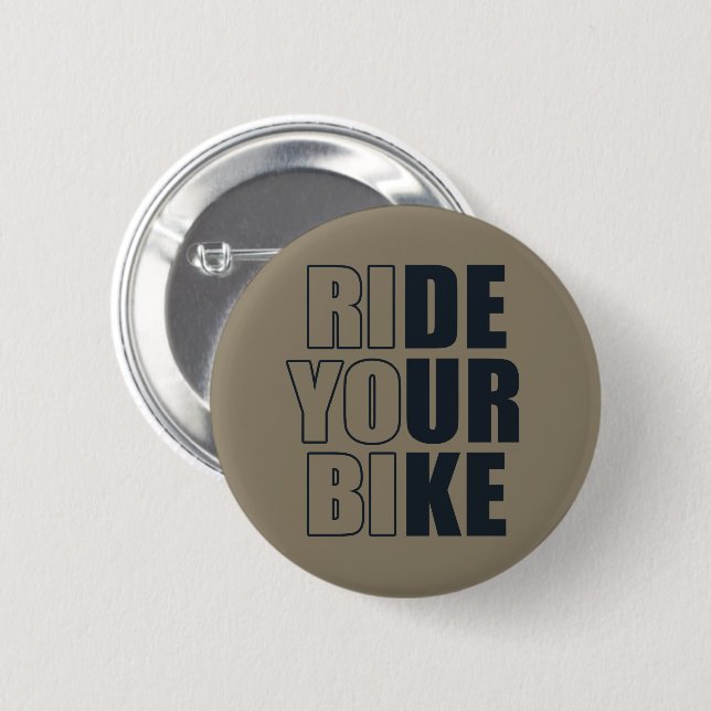 motivational mountain biking quote 2 inch round button (Front & Back)