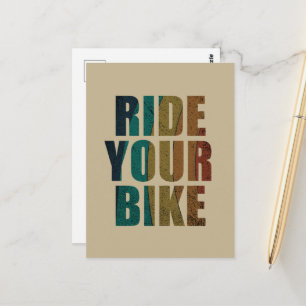 Motivational Mountain Biking Quote - Funny Cycling Postcard