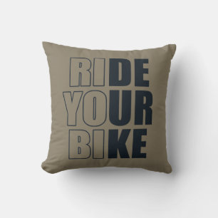 Motivational Mountain Biking Quote - Funny Cycling Throw Pillow