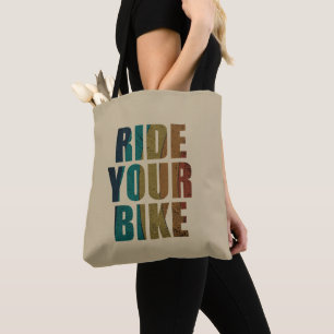 Motivational Mountain Biking Quote - Funny Cycling Tote Bag