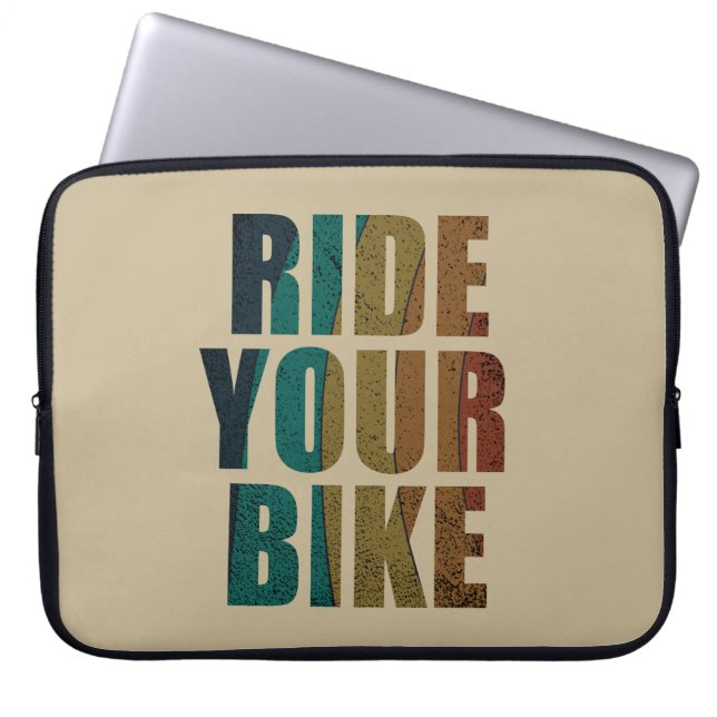 Motivational mountain biking quote laptop sleeve (Front)