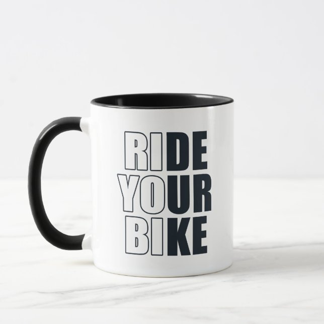 motivational mountain biking quote mug (Left)