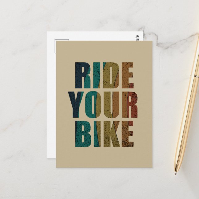 motivational mountain biking quote postcard (Front/Back In Situ)