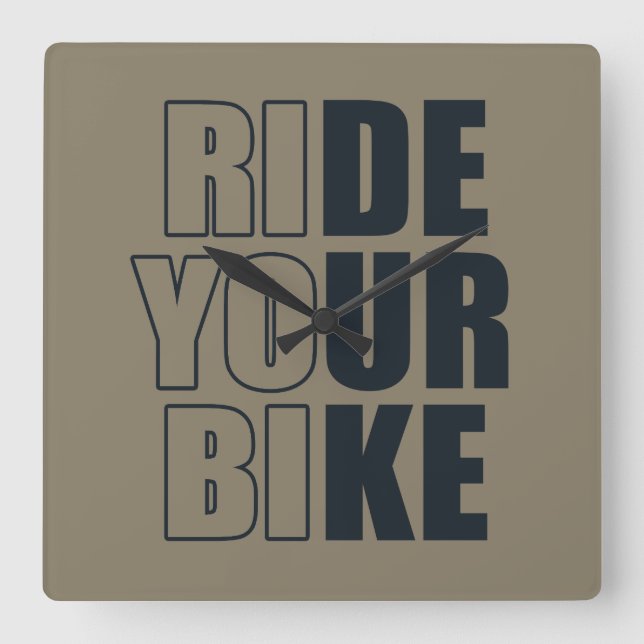 motivational mountain biking quote square wall clock (Front)