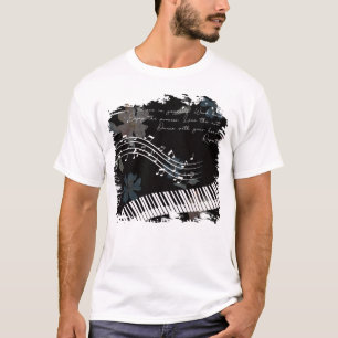 Motivational Music & Dance Art with Piano Keys T-Shirt
