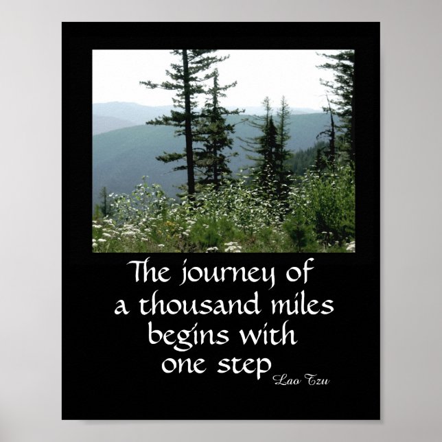 motivational nature poster zen quote the journey (Front)