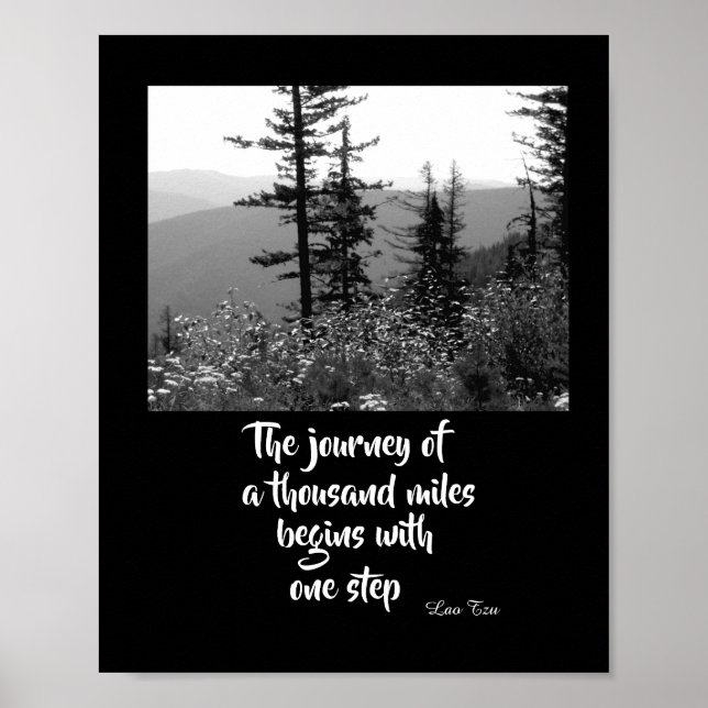 motivational nature poster zen quote the journey (Front)