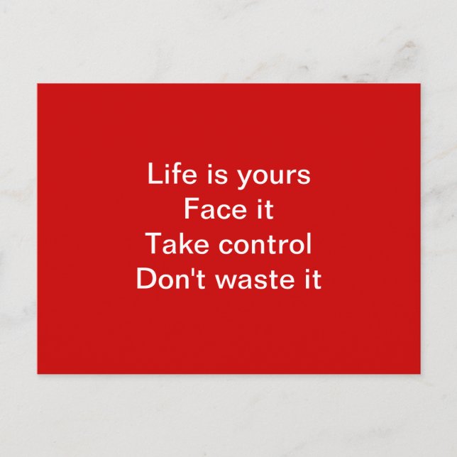 Motivational of life postcard (Front)