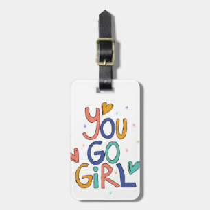 Motivational One Cool Girl You Go Girl Clipart Gir Luggage Tag