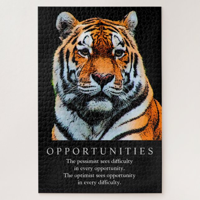 Motivational Opportunities Saying Quote Tiger Jigsaw Puzzle (Vertical)