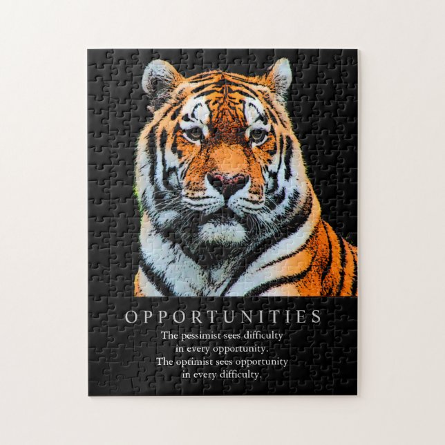 Motivational Opportunities Saying Quote Tiger Jigsaw Puzzle (Vertical)