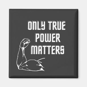 Motivational phrase with muscular arm  magnet