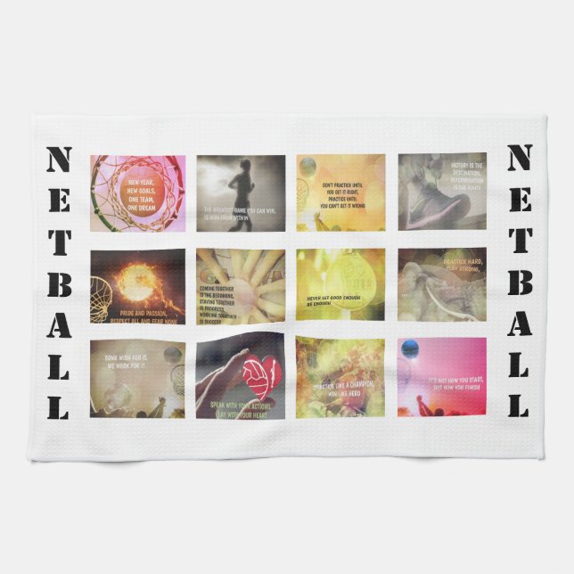 Motivational Pictures and Quotes Netball Theme Kitchen Towel (Horizontal)