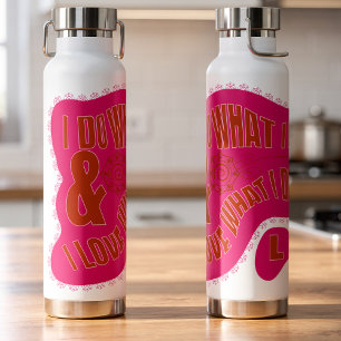 Motivational Pink Retro Star Style Water Bottle