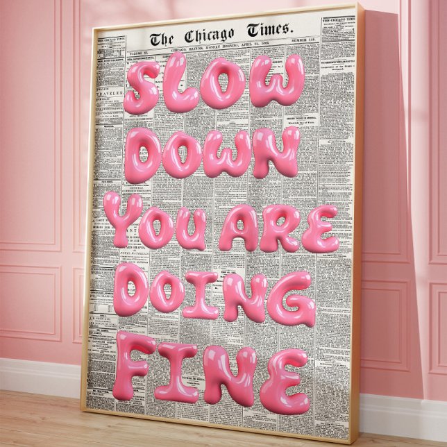 Motivational Pink Typography Newspaper Wall Art  (Creator Uploaded)