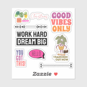 Motivational Plant Quote Sticker Sheet   Christmas
