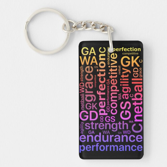 Motivational Player Positions Netball Keychain (Front)