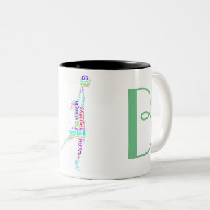 Motivational Positions Personalised Netball Two-Tone Coffee Mug