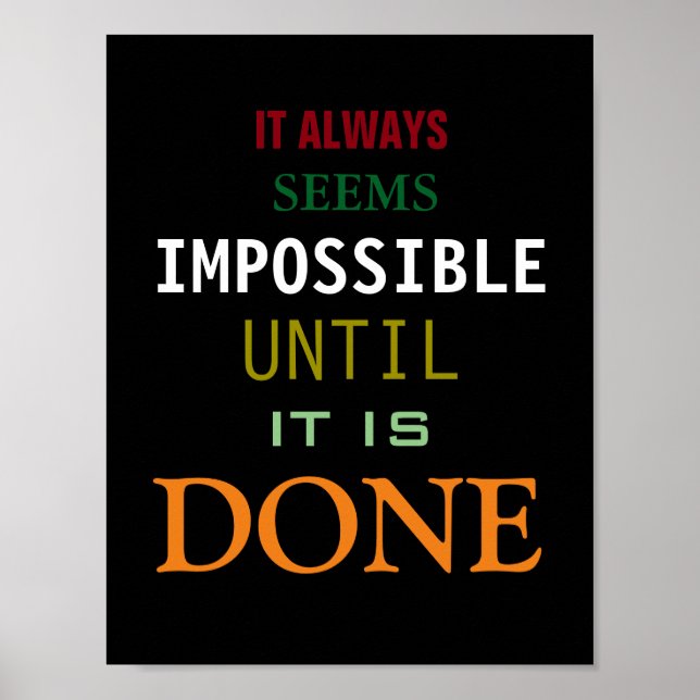 Motivational Possibility Quote Poster (Front)