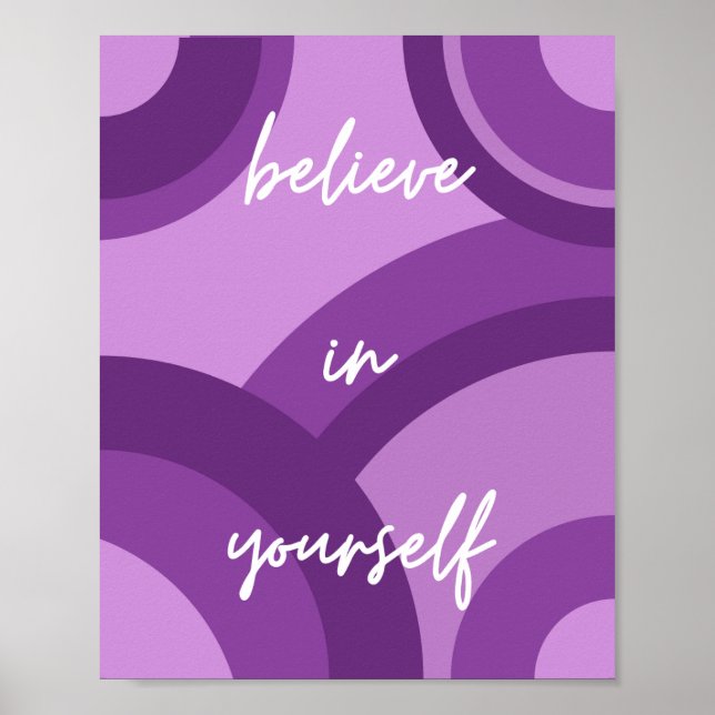 Motivational Poster Believe in Yourself Geometric (Devant)