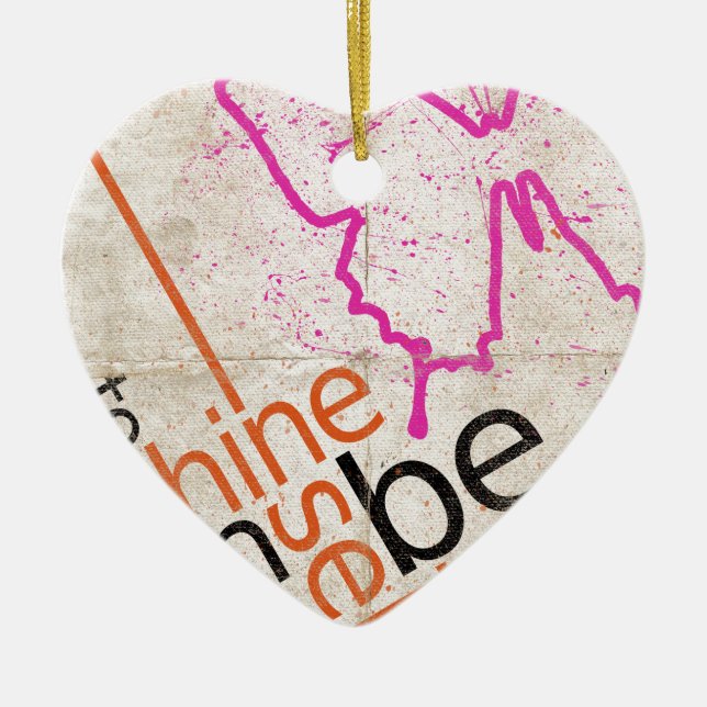 Motivational Poster Ceramic Ornament (Front)